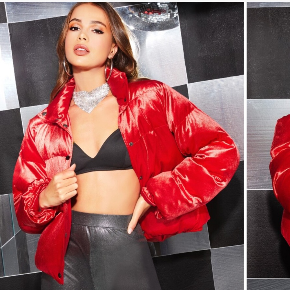Shein velvet puffer jacket.
